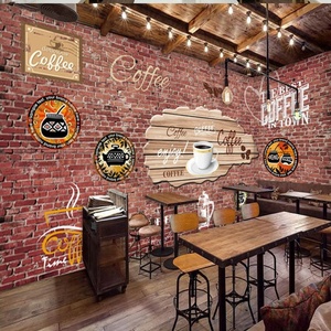 Brick Design <span class=keywords><strong>Wallpaper</strong></span> Backstein Wandbild Dream Eat Shop Bar Coffee Shop 3d Dach Tapete <span class=keywords><strong>Blank</strong></span> Druckbare Tapeten rolle