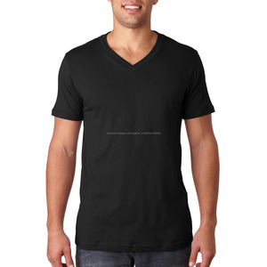 2017 Por Encargo Barato Con Cuello En V Básica De Algodón Blanco de manga Corta camiseta de Los Hombres - Product Image 1