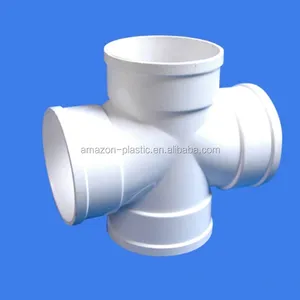 200mm flexible upvc plastic water pipe faucet rain cross fitting for drainage