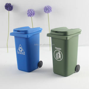 سلة مهملات بلاستيكية صغيرة بعجلات لتنظيم المكتب - Product Image 5