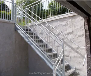 Outdoor Metalen Trap, Outdoor Trapleuning Ontwerp, Gegalvaniseerd Trappen, Outdoor Geprefabriceerde Stalen StairsTS-289