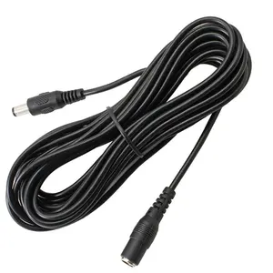 Cabo de extensão cctv, cabo adaptador de tomada dc 5.5mm x 2.1mm fêmea a macho 5m 3m 2m 1m