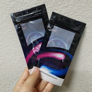 Sacs holographiques en Mylar, emballage plastique transparent et imprimé personnalisé, à fermeture éclair, 1g/3g/5g/7g/10g, 100 unités - Product Image 1