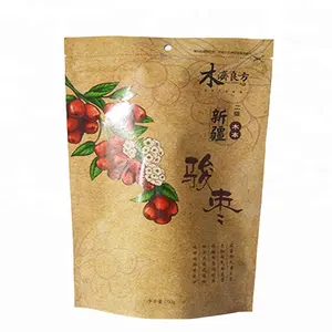 Date Packing Bag Red Dates Packing Resealable Stand Up Clear Window Front Craft Paper Bag