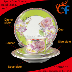 Service de table en céramique en porcelaine à motif floral de luxe, vaisselle bon marché en gros, blanc, 20/30 pièces, ensembles de vaisselle - Product Image 4