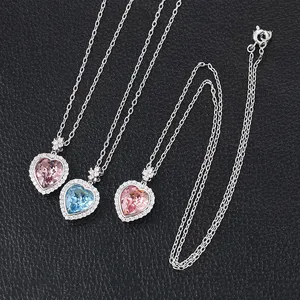 43113-مجوهرات الأزياء الجملة على شكل قلب قلادة مجوهرات الفيروز