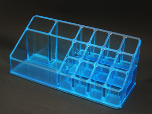 Boîte à rouge à lèvres rectangulaire en acrylique transparent moulé par injection à 24 compartiments pour le rangement du maquillage - Product Image 6