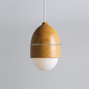Moda Simple Arte De Madera Restaurante Cristal Colgante Barra de La Lámpara Colgante Luz Milk Tea Shop Cafe Luz Redonda - Product Image 5