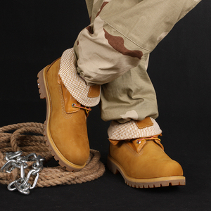 Venta al por mayor hombre Boot Classic de cuero nobuck amarilla y tela de arranque botas de acero bota de trabajo - Product Image 2