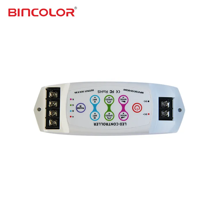 Rgb Remote Led Controller BC-390RF Low Voltage 8 Keys Touch RGB LED Controller With Triple Channels RF Remote Control