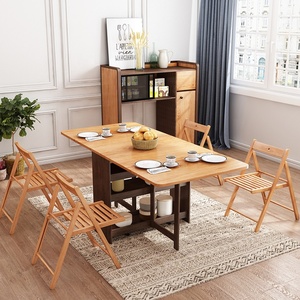 Moderno multifunción Seccional de madera estable plegable mesa de <span class=keywords><strong>comedor</strong></span> con <span class=keywords><strong>4</strong></span> sillas - Product Image 3