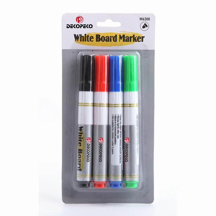 Çeşitli renkler beyaz tahta kuru silme marker kalemler