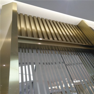 Thép Không Gỉ Trang Trí Tường Panel Khách Sạn Lobby Kim Loại Thang Máy Vàng Màn Hình Hàng Đầu Khung Được Thiết Kế - Product Image 4