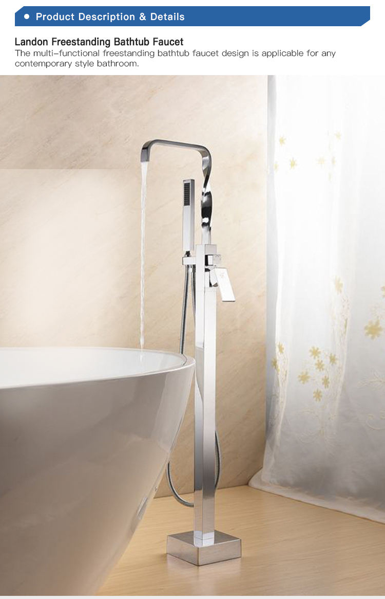 Factory Price Copper Free Standing Mixer Tap Faucet Hot for Bathtub