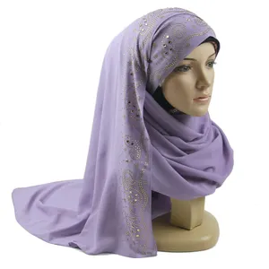 2021 Newest Fashion Luxury Solid Best Quality 60 Colors Elastic Chiffon Hijab Scarf