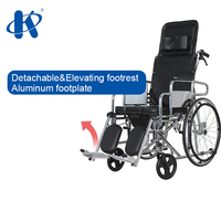 Kaiyang KY608GC fauteuil roulant inclinable et confortable, dossier amovible, cadre en acier, plaque de pied en aluminium, fauteuil roulant confortable