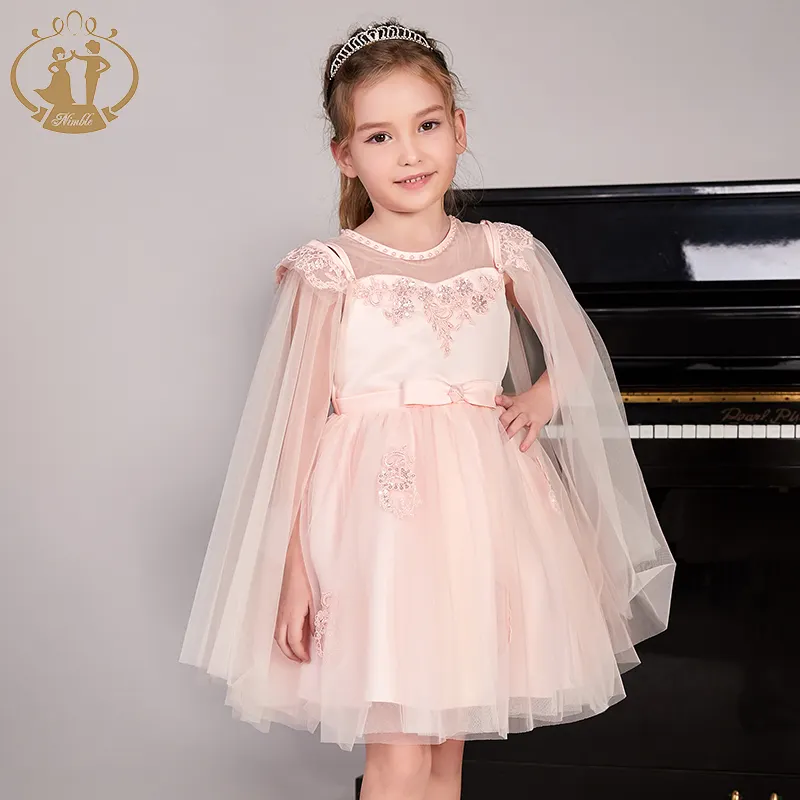 Shipping Cost Can Be Discussed Nimble Fashion Bead O-collar Ivory And Pink For Kids Turkish Wedding Dresses