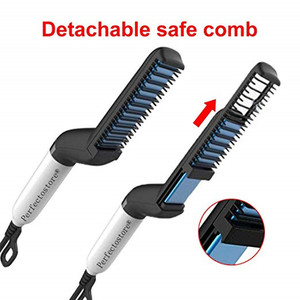 Peine Alisador <span class=keywords><strong>de</strong></span> Barba Rápido para Hombre, Multifuncional, Rizador <span class=keywords><strong>de</strong></span> Cabello, Herramienta <span class=keywords><strong>de</strong></span> Peinado Eléctrica para Hombre - Product Image 4