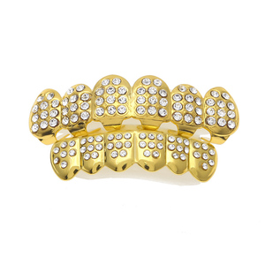 Grillz — haut et bas de dents en or, <span class=keywords><strong>strass</strong></span> glacé, scintillant, Hiphop - Product Image 1