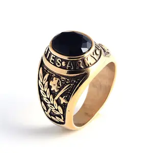 Molde de fundición de anillo masónico de oro chapado a la moda para hombres