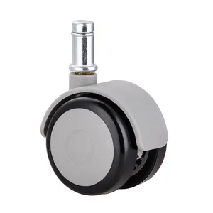 Ruedas para muebles de doble rueda de TPU de 50mm, vástago de anillo de agarre rústico, ruedas para muebles de 2 pulgadas con freno