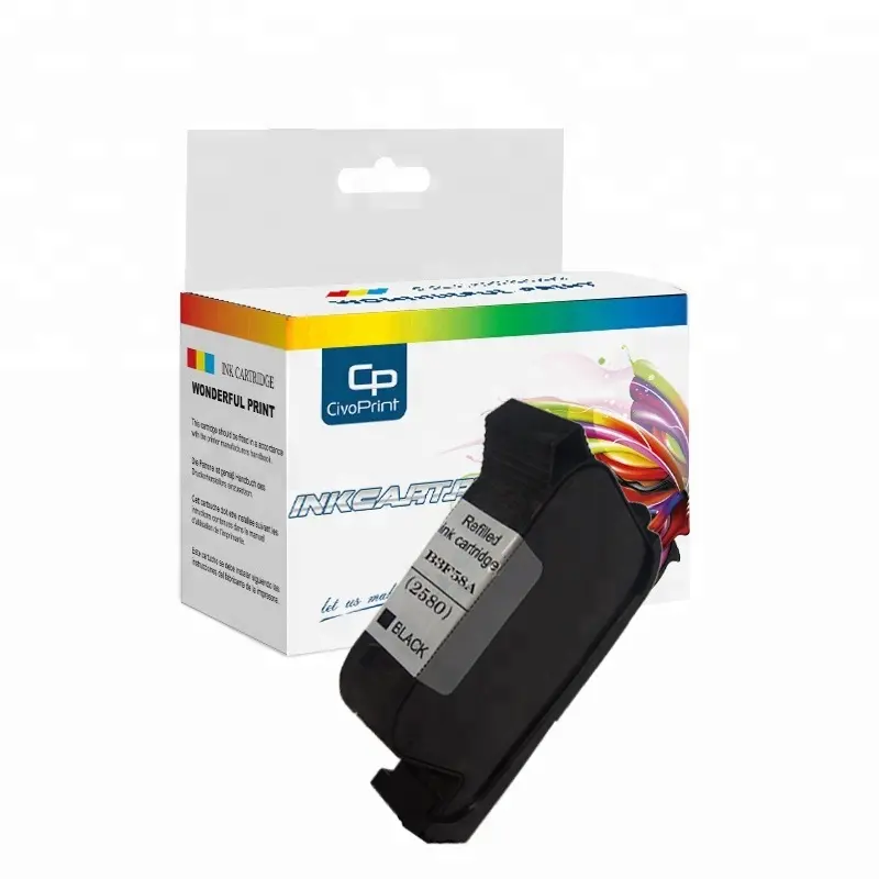 Industrie Gebruik Inktcartridge Gevuld 2580 F0l89 Solvent Inktcartridge F0l91a Bulk In Voorraad Voor U2 Anser Printing Carton Barcode