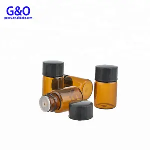 2Ml 5Ml Parfum Glazen Attar 3Ml Flacon Fles/3Ml Amber Kleine Glazen Fles/Bruin glas Mini Etherische Olie Glazen Fles