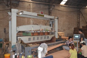 Gỗ rắn đăng nhập và khối gỗ mặt Veneer thấy độ chính xác cao plc-kiểm soát ván ép sản xuất máy - Product Image 4