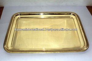 Plateau de service en métal en laiton rectangulaire pour les compagnies aériennes de mariage d'hôtel de restaurant à la maison - Product Image 6