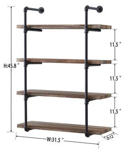3/4 بوصة 5 طبقات رف أنابيب على الطراز الصناعي مع حلمة حديدية سوداء OEM شفة مستديرة من الحديد الزهر القابل للطيّ - Product Image 1