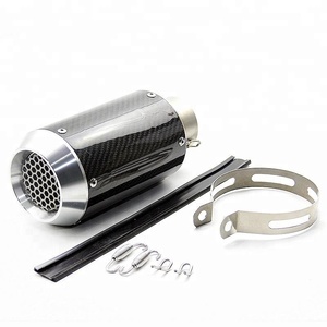 Universele 60Mm Korte Koolstofvezel Mouw Motorfiets Uitlaat Uitlaat Pijp Uitlaatdemper Tips Slip On 2 "Inlaat Geluiddemper - Product Image 3