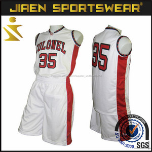 100% Poliéster Sublimado Personalizada Blanco Rojo Baloncesto diseño Uniforme envío patrón de baloncesto jersey - Product Image 1