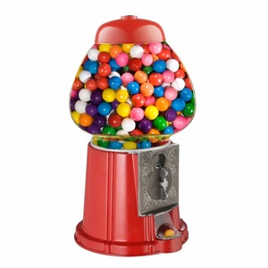 Distributeur de bonbons en vrac Kwang Hsieh 15 pouces, en alliage d'aluminium antique, avec verre et cristal, écologique, rouge, pour machine à boules de gomme, support de distributeur de bonbons, vente en gros OEM - Product Image 3
