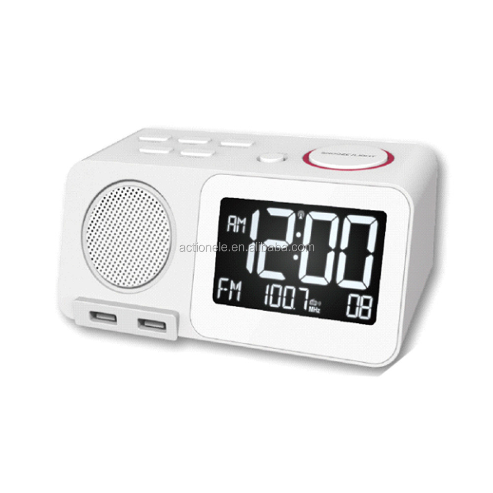 Настольный FM-Радиобудильник с двумя USB-портами