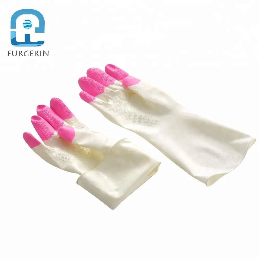 Chất Lượng cao Đầy Màu Sắc Latex Medium Bầy Lót Màu Xanh Làm Sạch Hộ Gia Đình Cao Su Găng Tay Cho Nhà Bếp