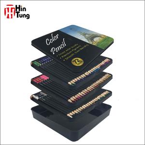 OEM menyesuaikan pensil warna penjualan terlaris 72 buah pensil warna kualitas tinggi Set dalam kotak logam untuk menggambar sketsa dan mewarnai - Product Image 5