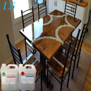 Résine moulée transparente et en époxy à Section épaisse, pour Tables de rivière, Table basse, bois brossé, bleu - Product Image 2