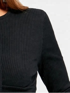 Maglione corto da <span class=keywords><strong>donna</strong></span> con collo profondo e maniche lunghe 100% stile Streetwear in <span class=keywords><strong>cotone</strong></span> per la primavera - Product Image 5