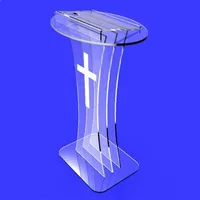 Clear Plastic Church Podium, Custom Acrylic Pulpit, Cheap