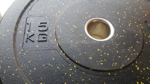 Power Training Crumb Hi Temp Bumper <strong>Rubber</strong> <strong>Weight</strong> <strong>Plate</strong> Black with Color Star Customized Logo - Product Image 5