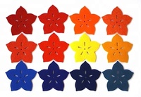 Lot de 4 sous-verres en feutre colorés en forme de fleur pour boissons