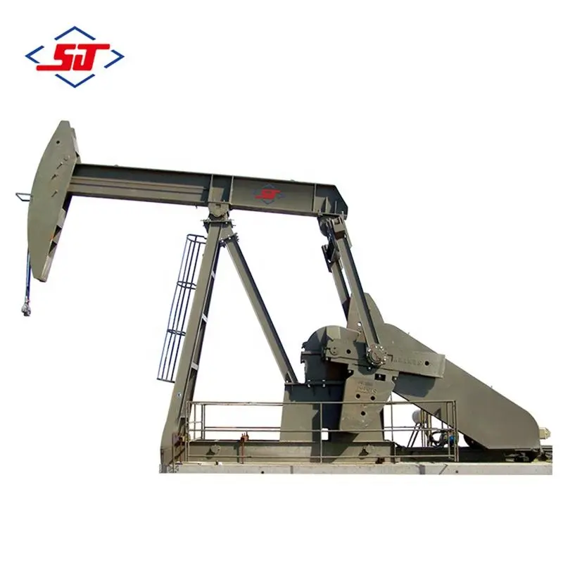 Shengji 5 tons double pump jack 2018 chinese manufacturer oil well api 11e beam pumping unit downward bias barbell beam pumping