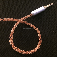 Câble de microphone isolé souple 5N OCC avec connecteur RCA, paire torsadée, couleur transparente, mâle-femelle