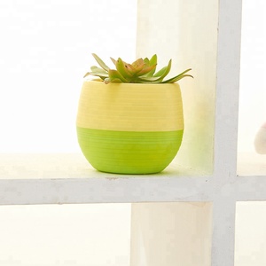 Mini di Plastica Rotondo Pianta <span class=keywords><strong>Vaso</strong></span> di Fiori per il Giardino di Casa Ufficio Decor - Product Image 2