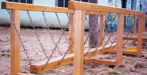 Jeux amusants Pont en bois, Pont de jardin en bois, Pont en corde de terrain de jeu en bois pour enfants en plein air - Product Image 5