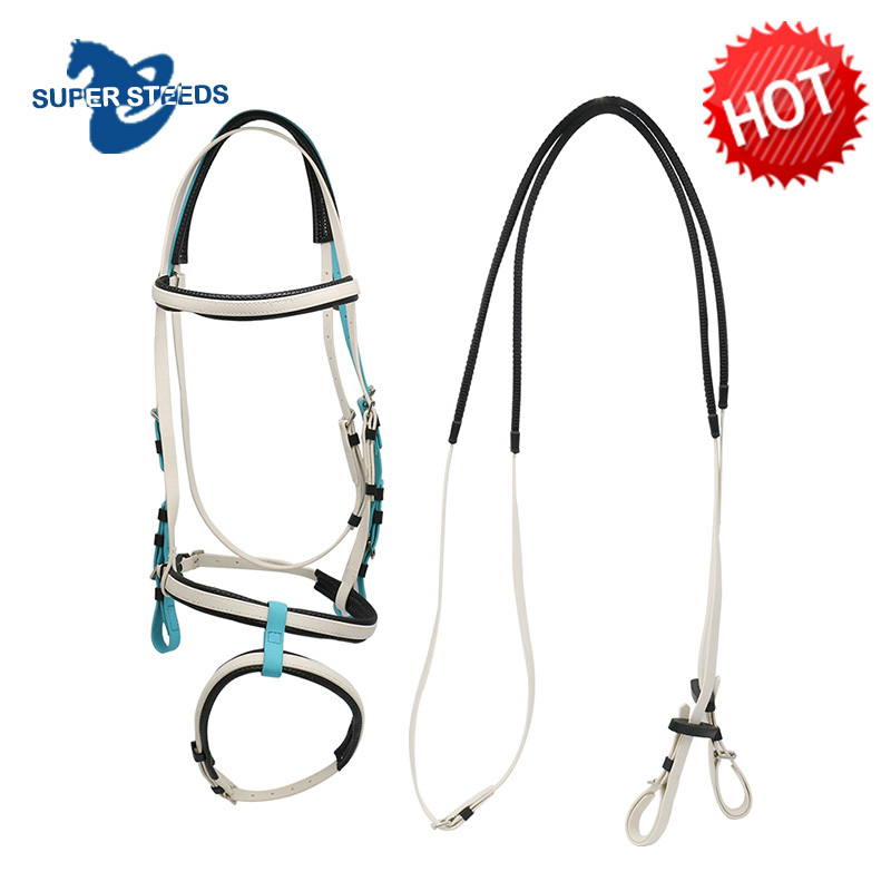 Flexible Fantaisie PVC Et TPU Racing Bride De Cheval Avec Muserolle Double Ensemble
