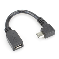 Werkseitig angepasste linke Winkel 90 ° USB 2.0 Micro-B-Verlängerung kabellänge von Stecker zu Buchse