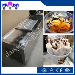 Crema de hielo frito máquina de rodillo, plana pan frito máquina de helados, laminado fry helado máquina