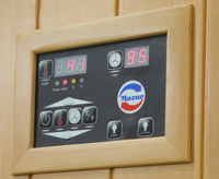 Sauna Inframerah Mewah Sudut Kayu Hemlock Solid Desain Cina Kapasitas 5 Orang dengan Panel Kontrol Komputer