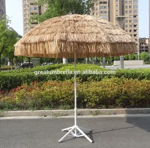 2.2meter Super Quality Vintage Style Synthetic Thatched Roof Hula Straw Beach Raffia Hawaii Tiki Umbrella For Sale